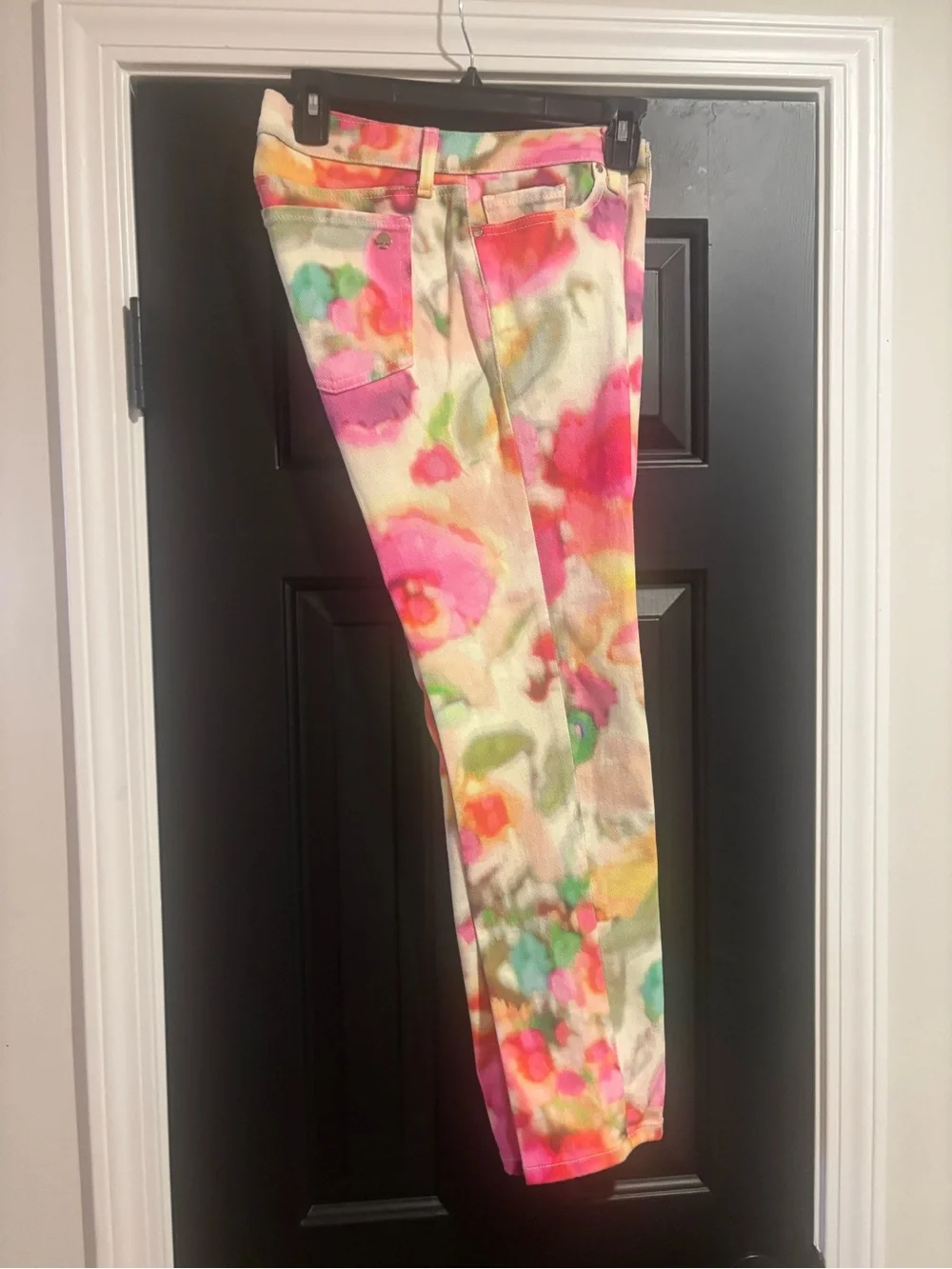 kate spade Vibrant Floral Skinny Jeans — Pink, Green, Orange